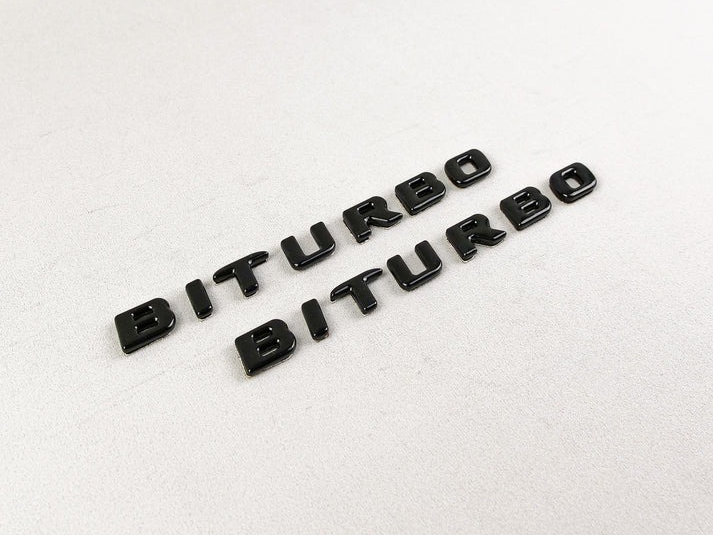 Mercedes Brabus S E C G GT Biturbo Black Metal Emblem Logo Badges Set